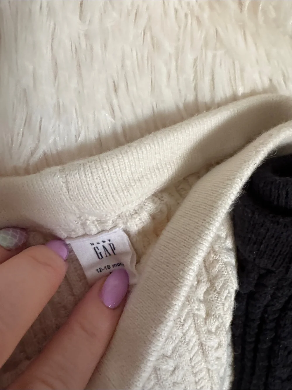GAP Girls Multi Floral, Cream Cable, and Black Knit Leggings Set